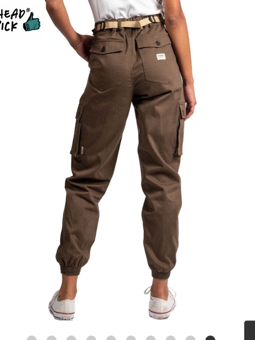 Wondery Brown Hiking/Utility Pants w/ Cargo Pockets + Adjustable Waist